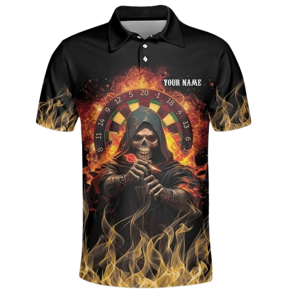 Skull Team Personalized Darts Button Polo