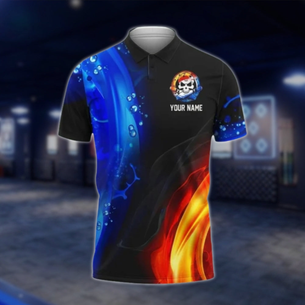 My Bowling Technique Is Top Secret Not Even I Know What I'm Doing Custom Flame Bowling Mens Polo Shirt, Custom Funny Bowling Shirts SO0877