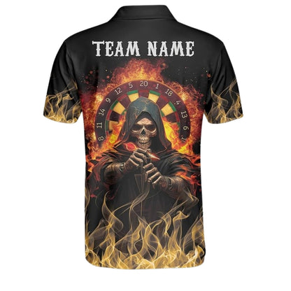 Skull Team Personalized Darts Button Polo