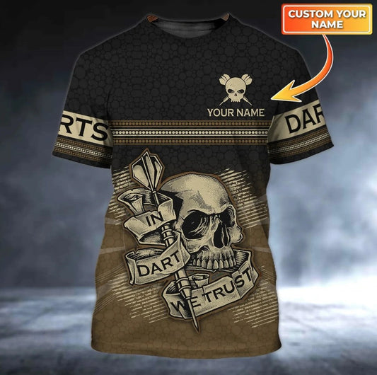 In We Trust Skull Personalized Darts Button Polo