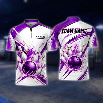 Personalized Flaming Ball Bowling Jersey Mens, Custom Flame Bowling Shirt For Team BZ0924