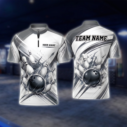 Personalized Flaming Ball Bowling Jersey Mens, Custom Flame Bowling Shirt For Team BZ0924