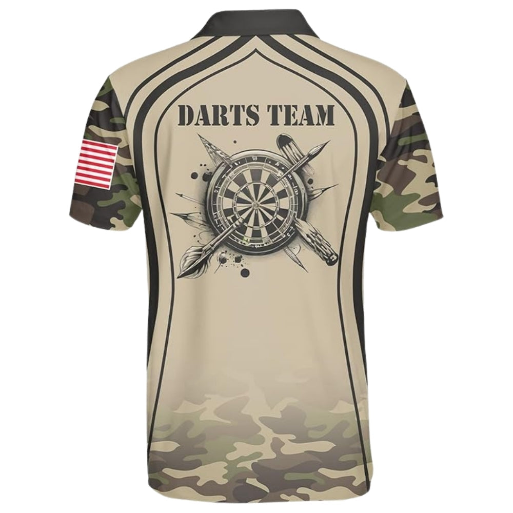 Camouflage for Mens Personalized Darts Button Polo