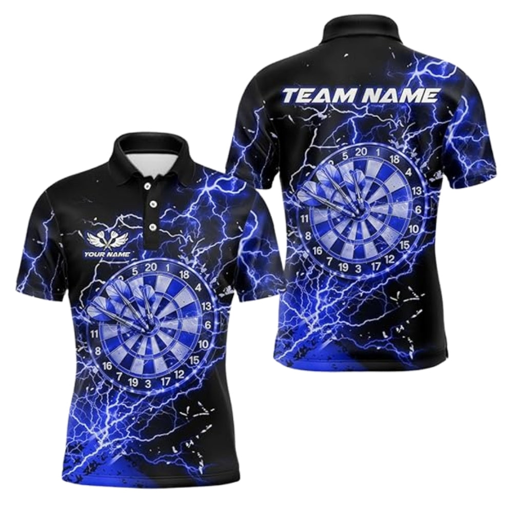 Thunder Black Pink Personalized Darts Button Polo
