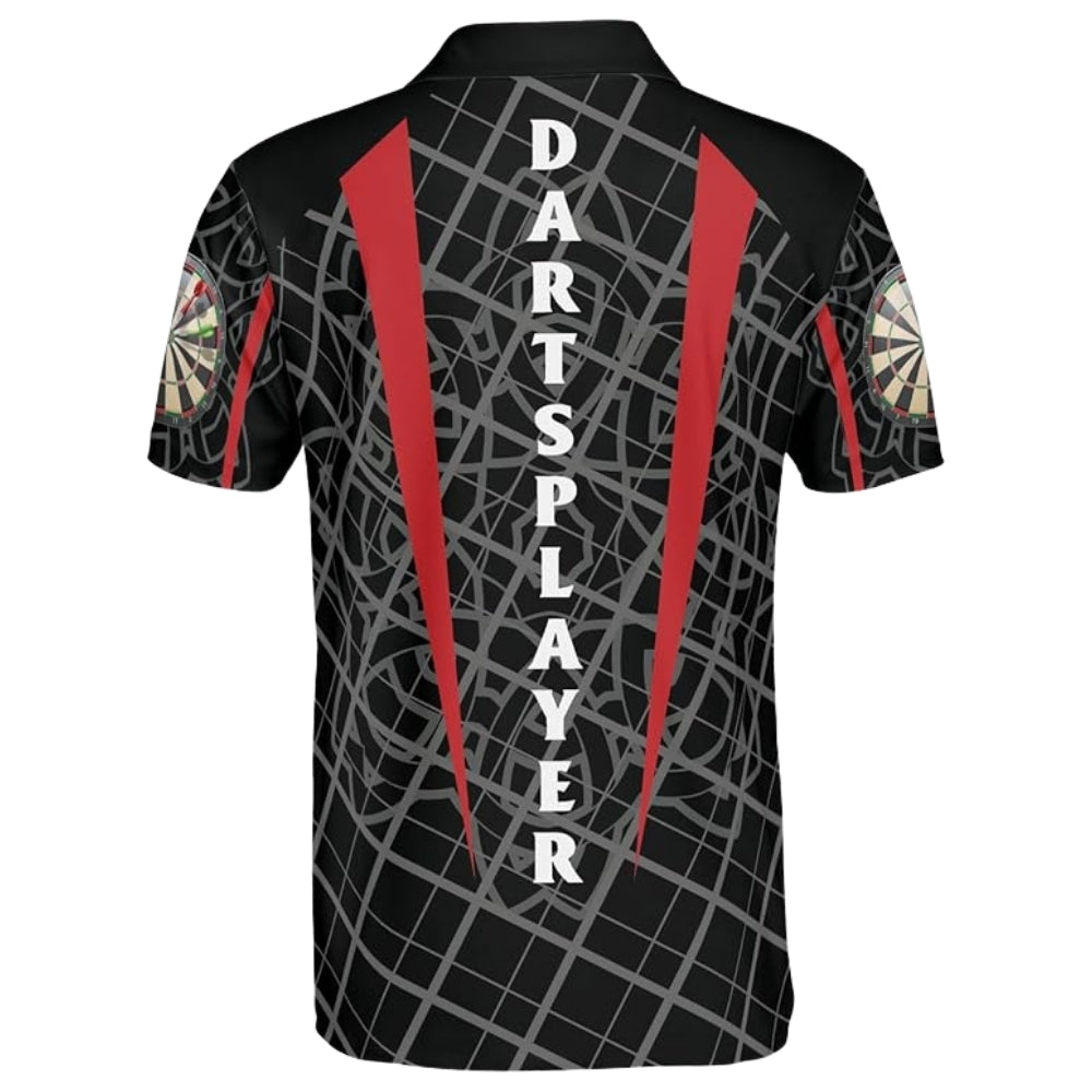 Flame Mens Personalized Darts Button Polo