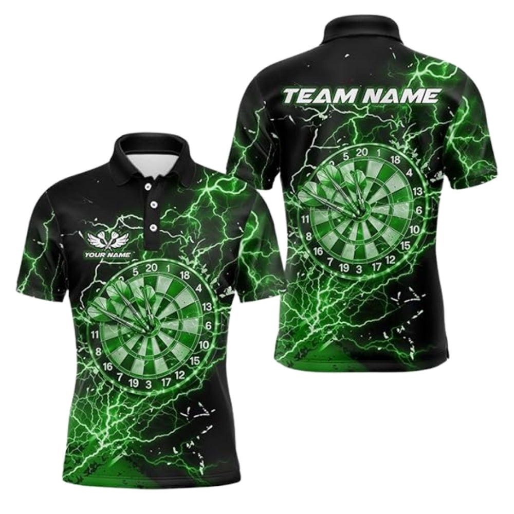 Thunder Black Pink Personalized Darts Button Polo