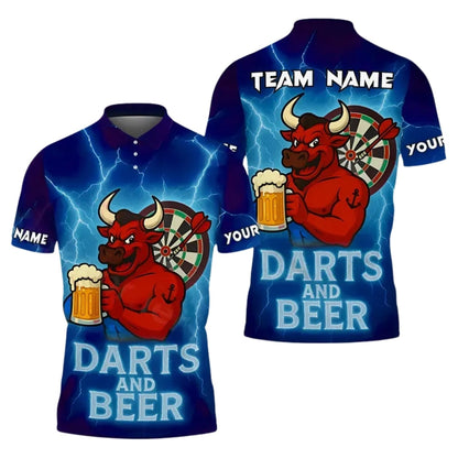 And Beer Bull Personalized Darts Button Polo
