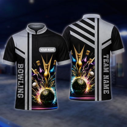 Personalized Team Bowling Jersey For Men, Custom Bowling Shirt BE0245