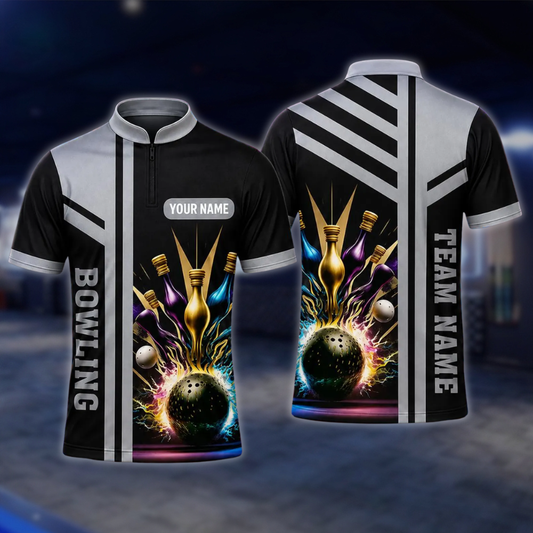 Personalized Team Bowling Jersey For Men, Custom Bowling Shirt BE0245