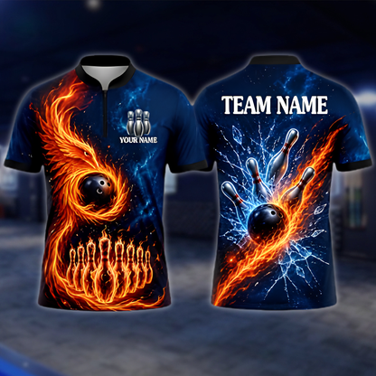 Personalized Phoenix Fire Bowling Men Jersey, Custom Phoenix Bowling Team Shirt BZ0967