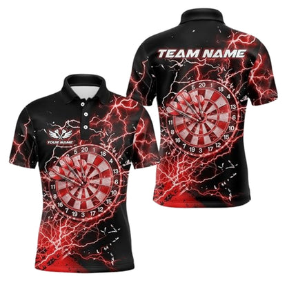 Thunder Black Pink Personalized Darts Button Polo