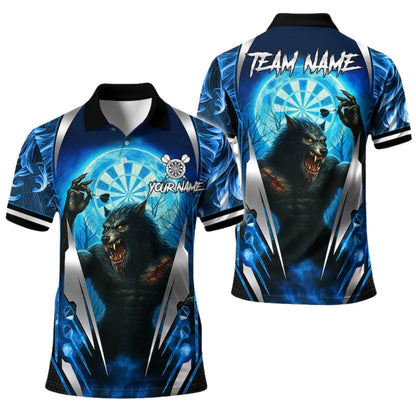 Werewolf for Mens Personalized Darts Button Polo