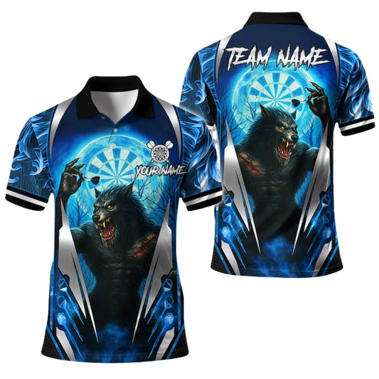 Werewolf for Mens Personalized Darts Button Polo