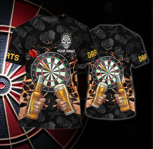 And Beer Skull Personalized Darts Button Polo