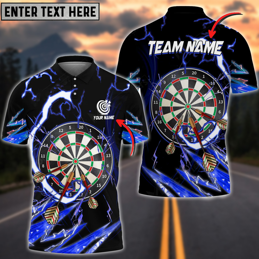 Multilcolor Breath of Thunder Personalized Darts Button Polo