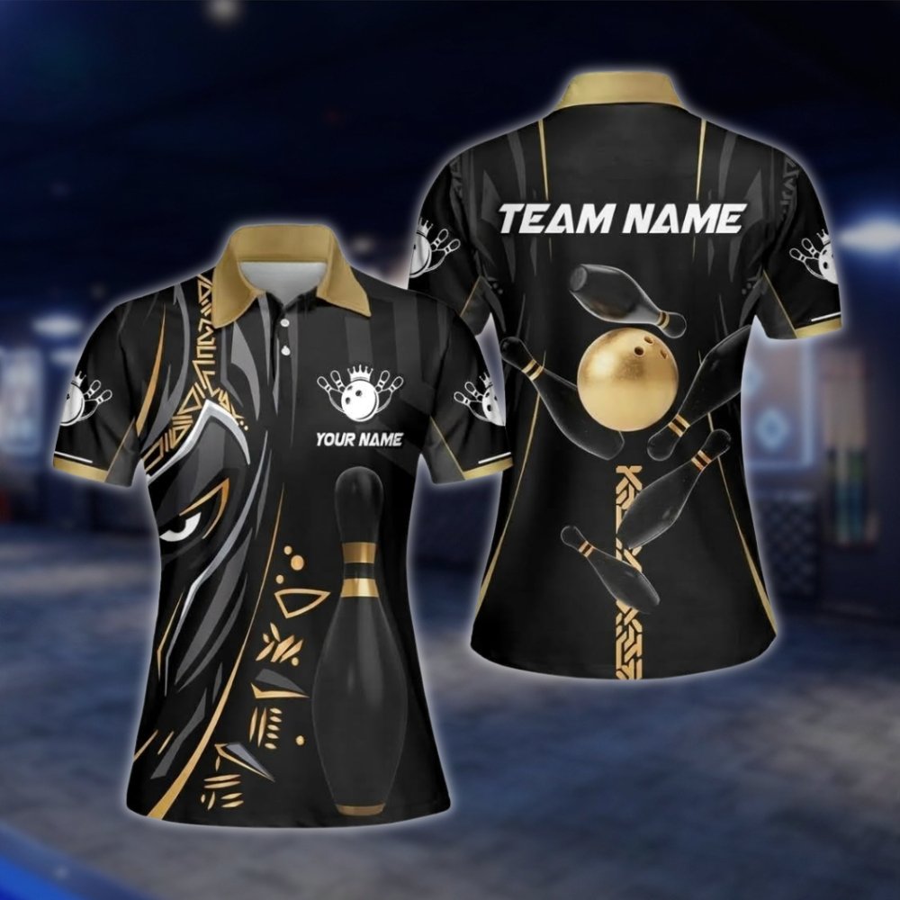 Personalized Womens Tribal Bowling Polo Shirt, Custom Tribal Team Bowling Shirt For Ladies BZ0925