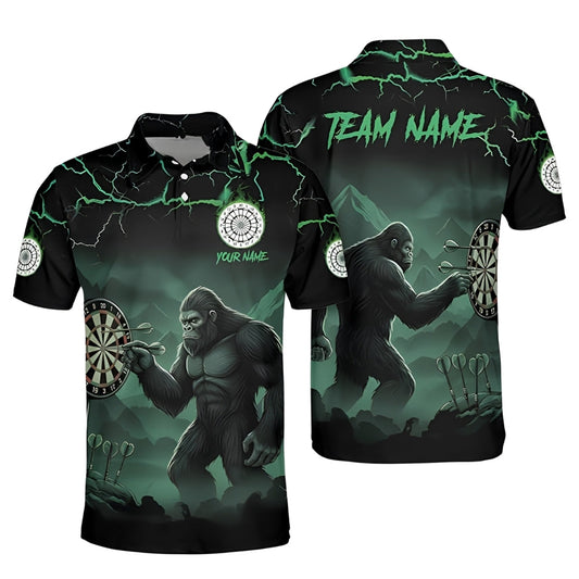Bigfoot Men Personalized Darts Button Polo