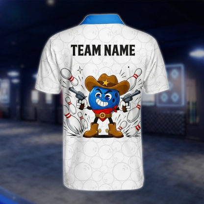 Personalized Cowboy Ball Bowling Polo Shirt Mens, Custom Western Bowling Shirts For Team BZ0776