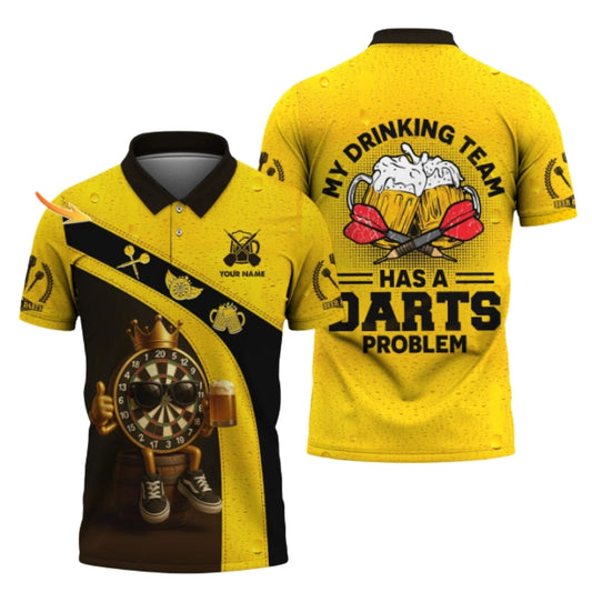 My Drinking Team Has a Problem Beer Personalized Darts Button Polo