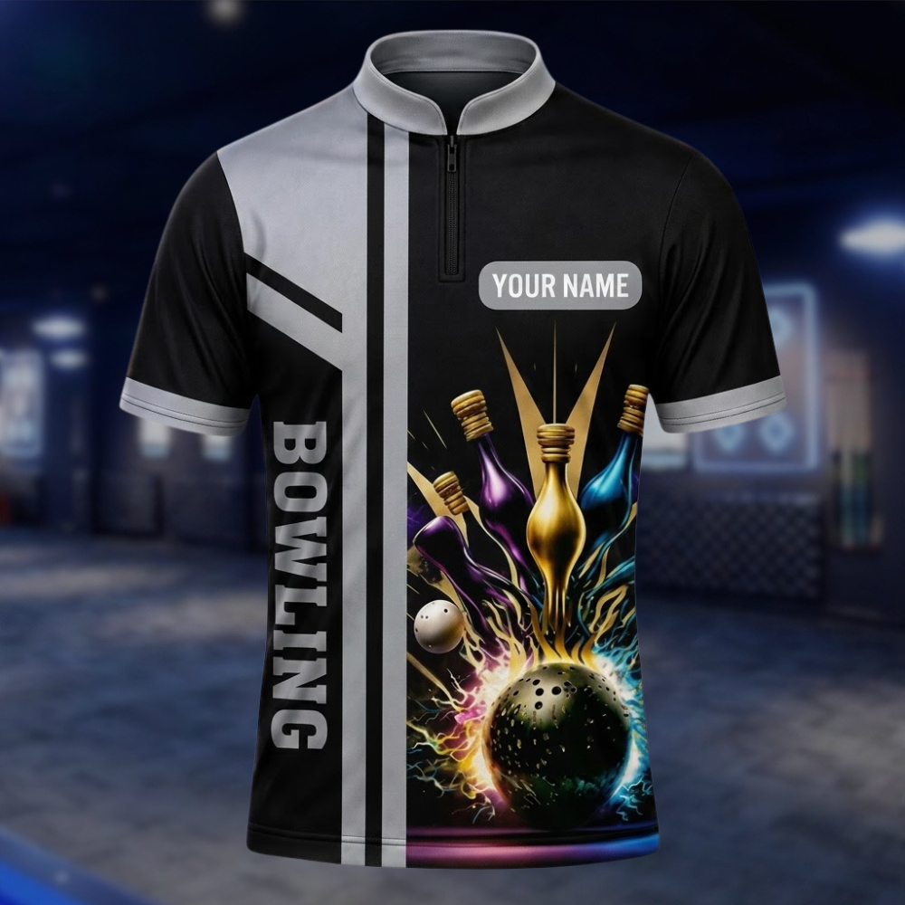 Personalized Team Bowling Jersey For Men, Custom Bowling Shirt BE0245