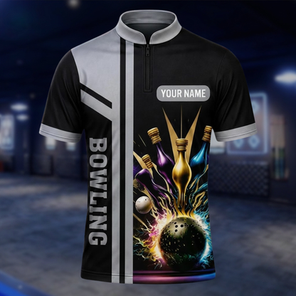 Personalized Team Bowling Jersey For Men, Custom Bowling Shirt BE0245