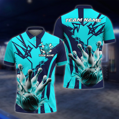 Personalized Team Purple Bowling Polo Shirt For Men, Custom Bowling Shirt BZ0810