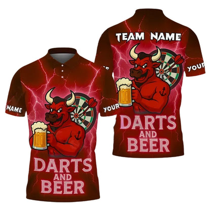 And Beer Bull Personalized Darts Button Polo