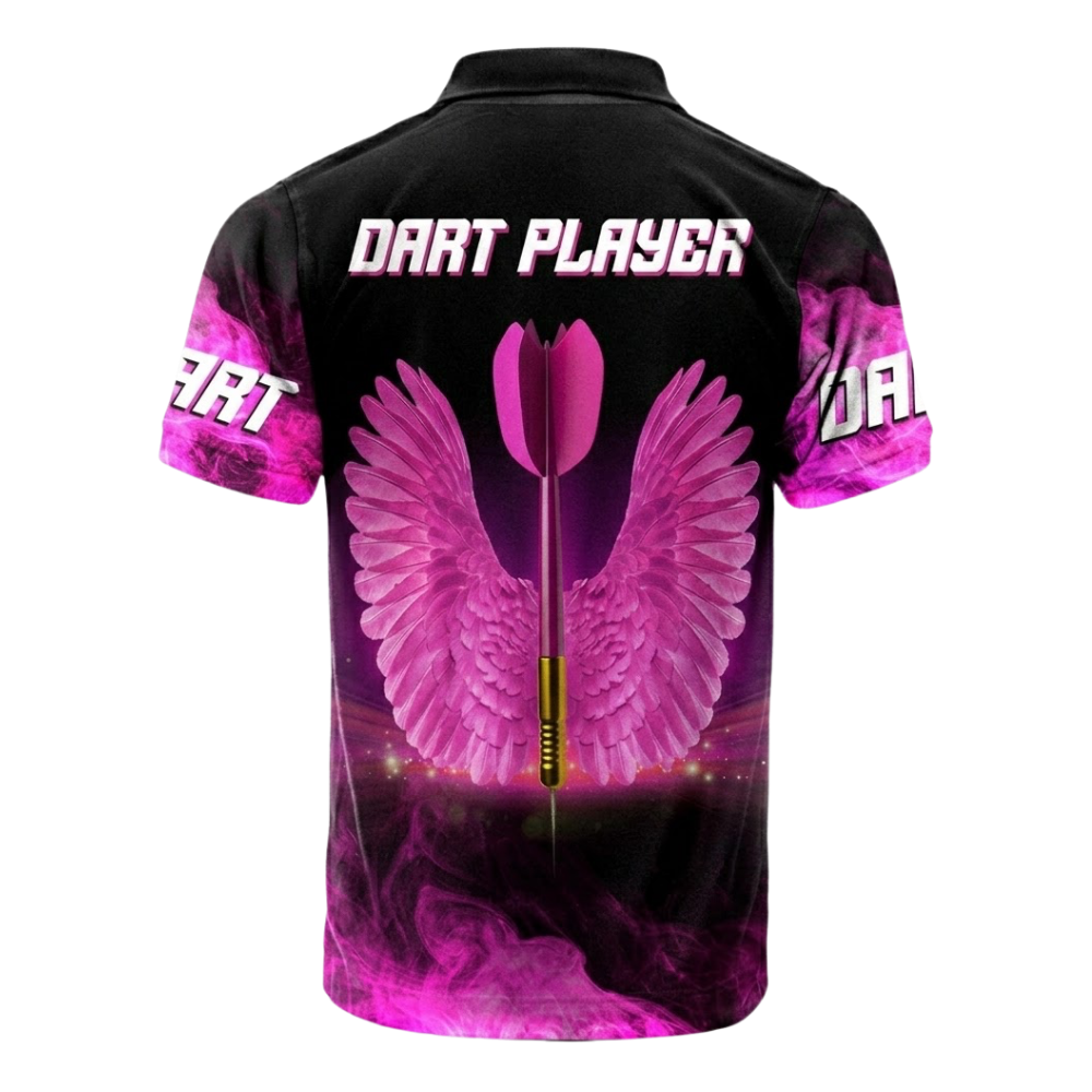 Arrow Swings Black Pink Men Personalized Darts Button Polo