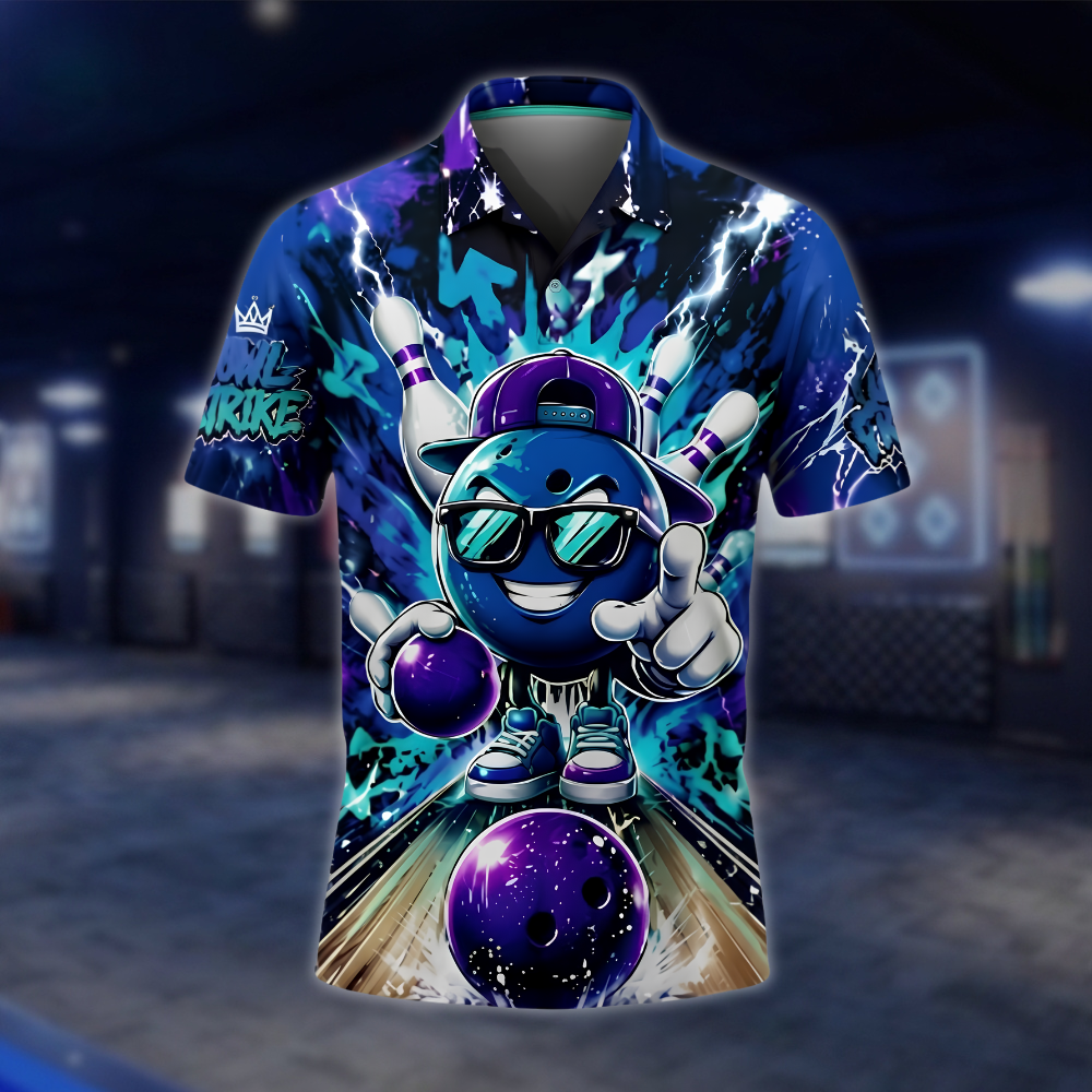 Bowl Master Personalized Funny Ball Mens Bowling Polo Shirt Graffiti, Custom Funny Bowling Shirt Team BZ0948