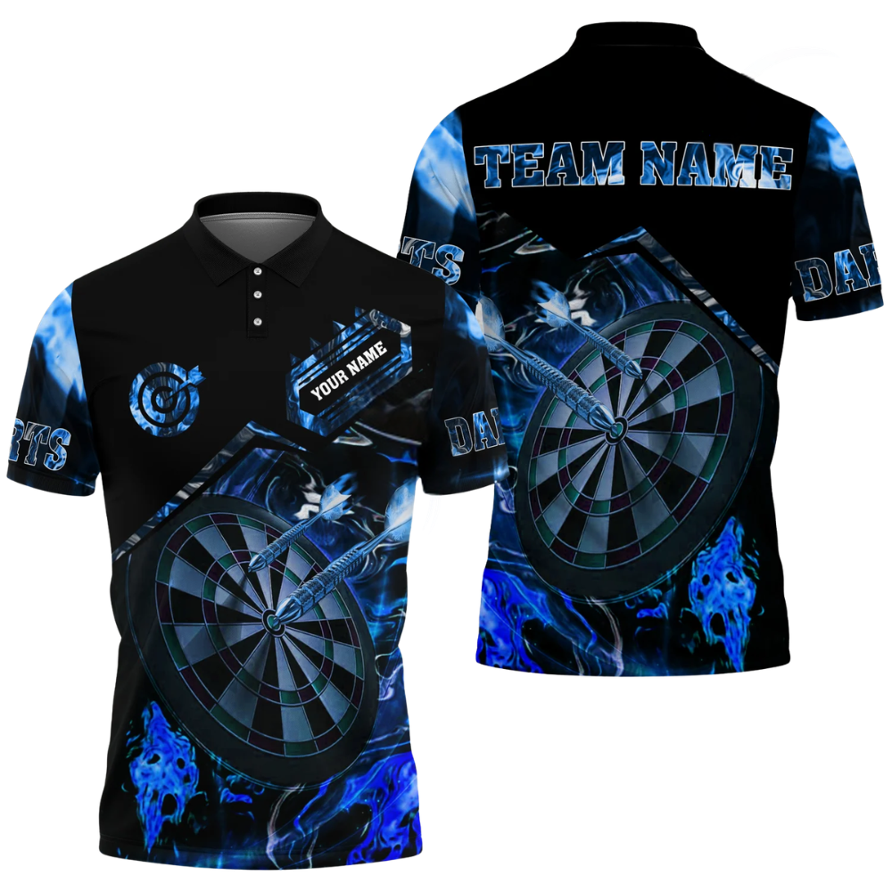 Flame Dartboard Personalized Darts Button Polo