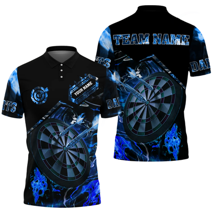 Flame Dartboard Personalized Darts Button Polo