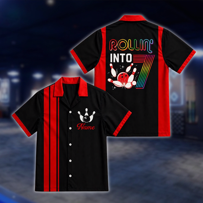 Personalized Rollin Into Birthday Bowling Hawaiian Shirt, Custom Bowling Shirts For Birthday BE0246
