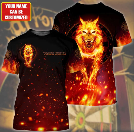 Fire Wolf Personalized Darts Button Polo