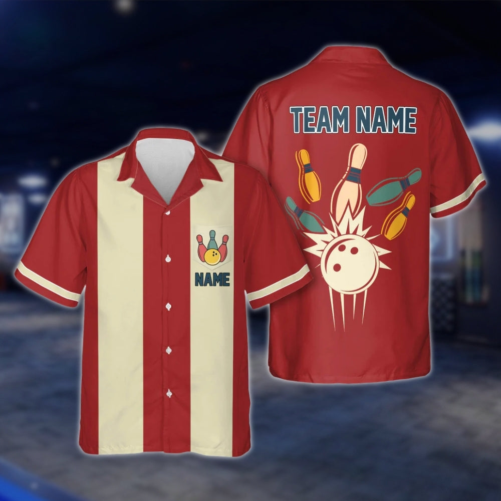 Custom Retro Bowling Hawaiian Shirt For Men Women, Purple Custom Retro Bowling Shirts BE0049