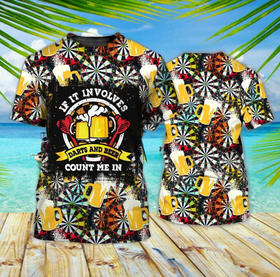 Beer and Vintage Personalized Darts Button Polo