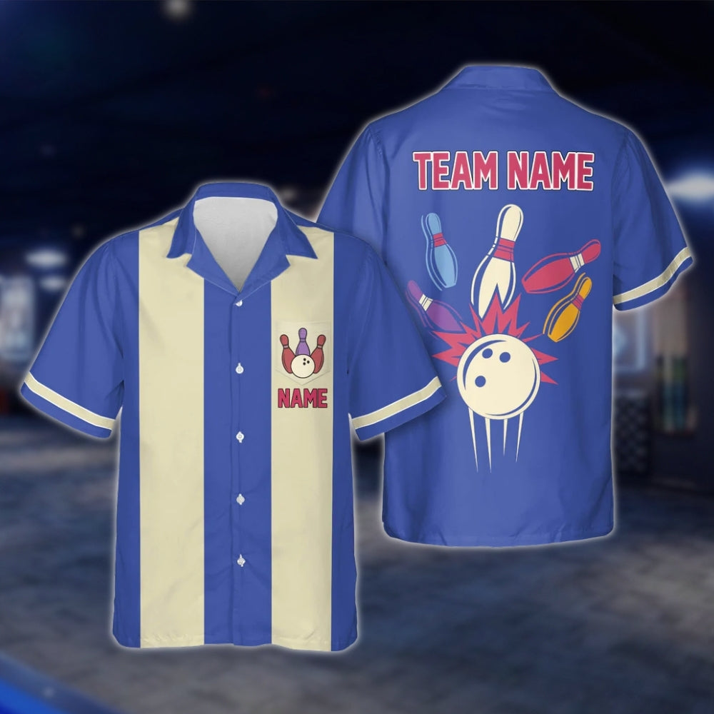 Custom Retro Bowling Hawaiian Shirt For Men Women, Purple Custom Retro Bowling Shirts BE0049
