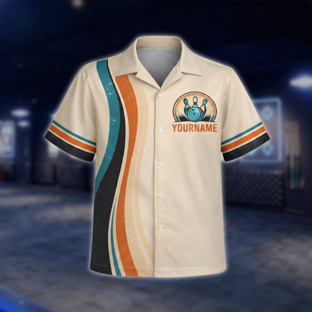 Custom Text Retro Bowling Polo Shirt For Men, Custom Retro Bowling Team Shirts BZ0763