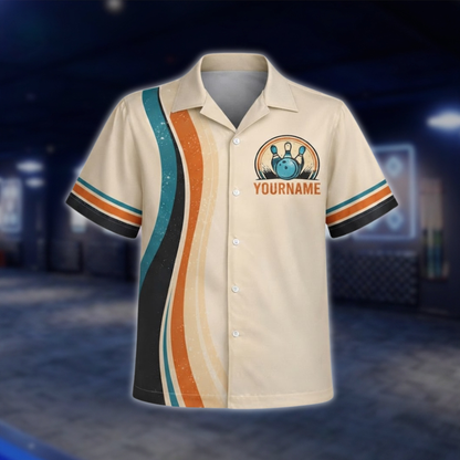 Custom Text Retro Bowling Polo Shirt For Men, Custom Retro Bowling Team Shirts BZ0763