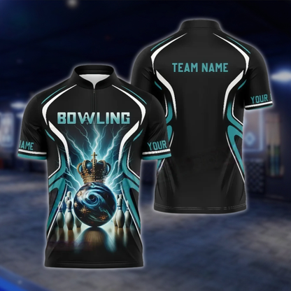 Personalized Crown Ball Bowling Team Jersey, Men's Custom Bowling Team Shirt BZ0928