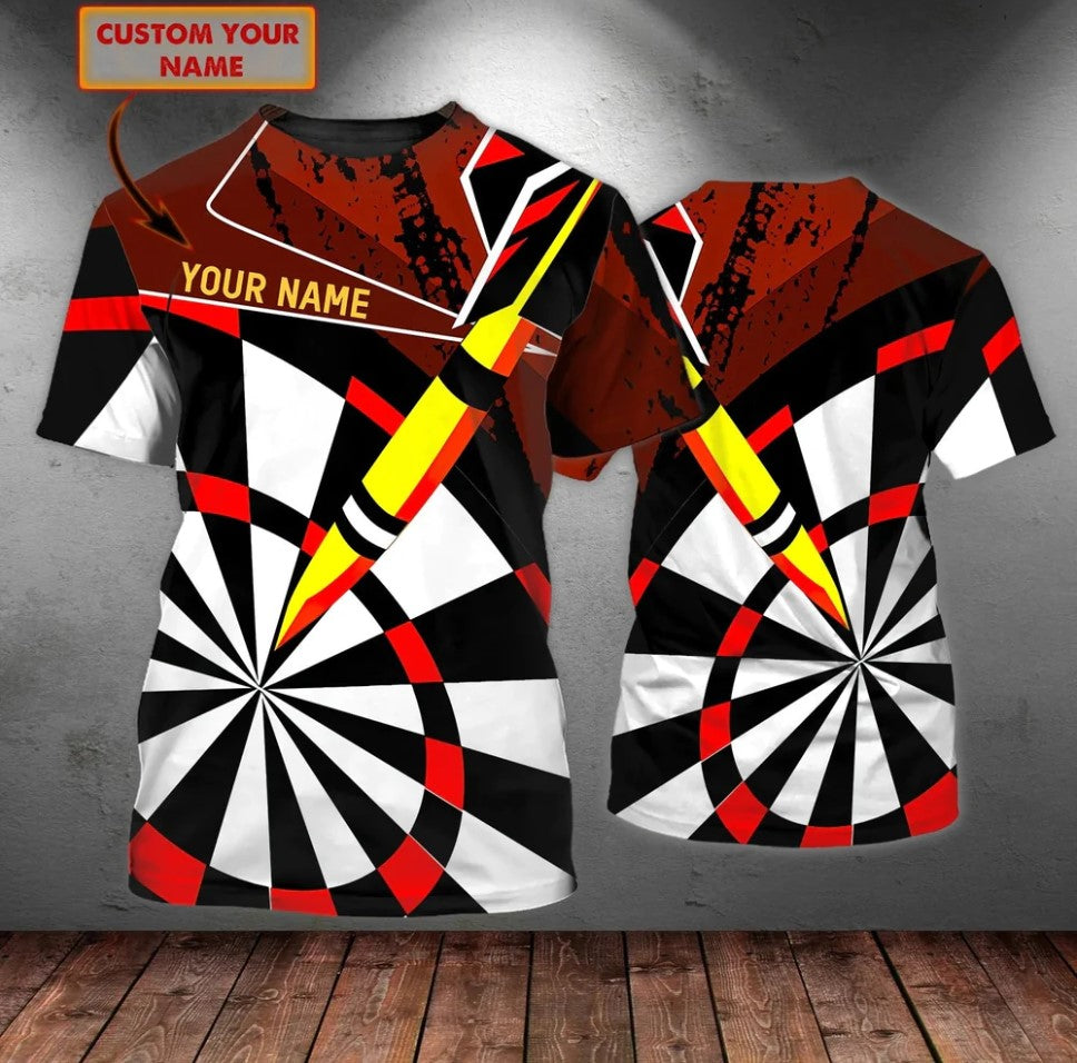 Red and Black Personalized Darts Button Polo
