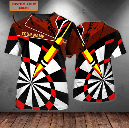Red and Black Personalized Darts Button Polo