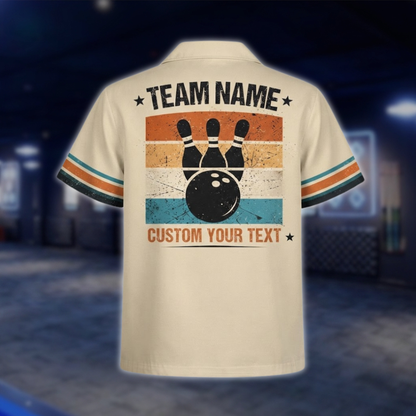 Custom Text Retro Bowling Polo Shirt For Men, Custom Retro Bowling Team Shirts BZ0763