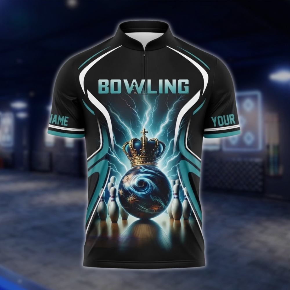 Personalized Crown Ball Bowling Team Jersey, Men's Custom Bowling Team Shirt BZ0928