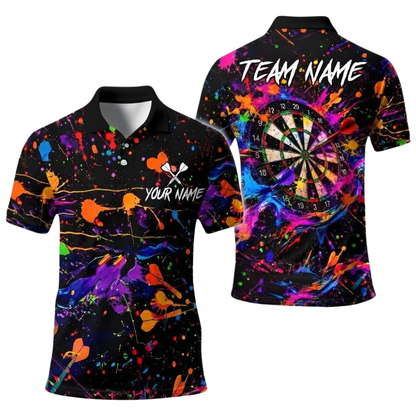 Team Colorful Splash Personalized Darts Button Polo