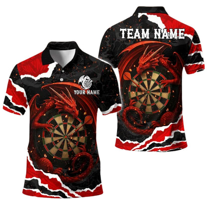 Dragon Black and Purple Personalized Darts Button Polo
