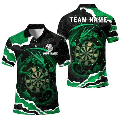Dragon Black and Purple Personalized Darts Button Polo