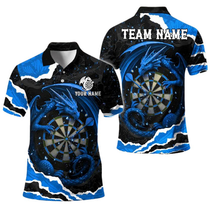 Dragon Black and Purple Personalized Darts Button Polo