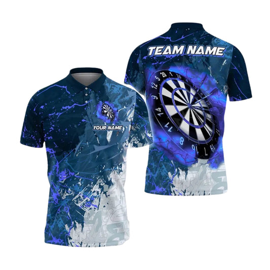Blue Thunder Mens Personalized Darts Button Polo