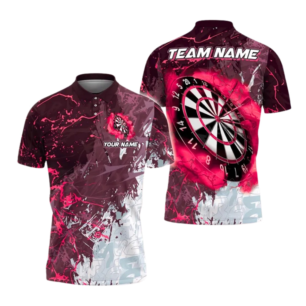 Blue Thunder Mens Personalized Darts Button Polo