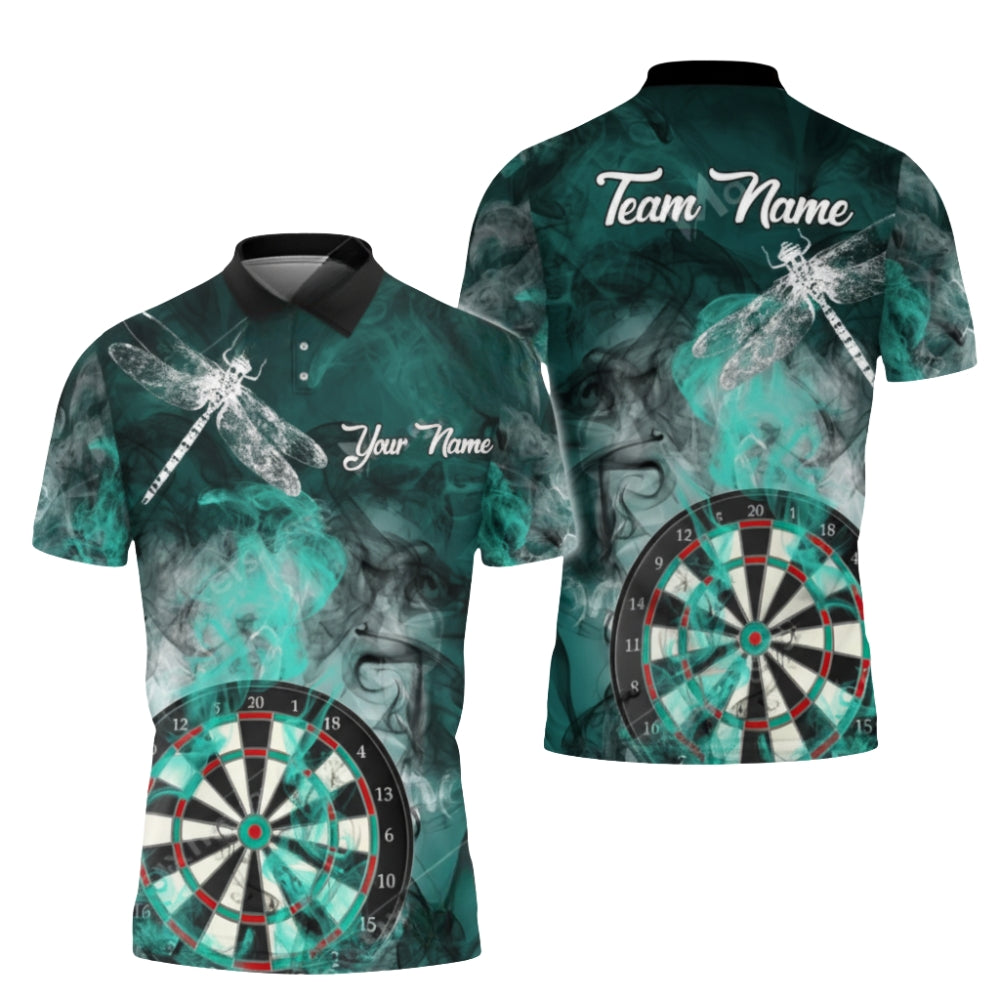 Smoke Blue Personalized Darts Button Polo